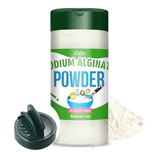 114g Natriumalginat Pulver, 100% Reines Natriumalginat Mit Reinem Lebensmittelqualität zur Kaviarkugeln, Hackbrüche, Natürliches Gelellmittelverdicker und Stabilisator für Desserts, Eiscreme
