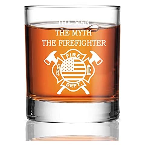 Perfectinsoy The Man The Myth The Firefighter Whiskey Glass, Firefighter Whiskey Glass, Firefighter Gifts, Fireman Retirement Gifts, Fireman Graduation, Fathers Day Gift for Fire Fighter Cover
