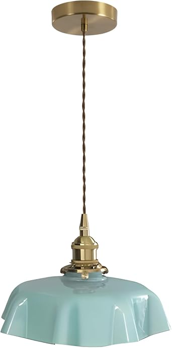 Mid Century Pendant Light,E26 Base Gold Pendant Lights Kitchen Island Ceiling Lamp Suitable for Kitchen Dining Room Bedroom Outdoor,Color Green