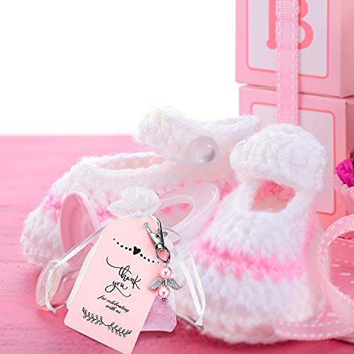 60 Pieces Angel Keychains Set Baby Shower Favors for Boy Girls Wedding Party Favors for Guests 60 Pieces White Organza… - Image 5