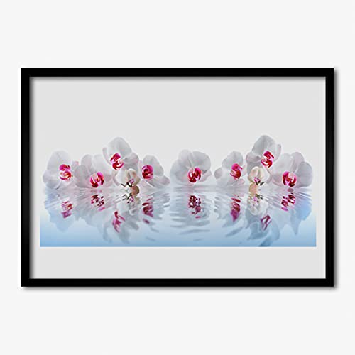 Affiche avec cadre salon 100x70 cm image murale fleurs plante Tulup