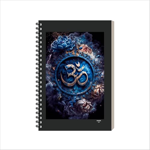 Image of ESCAPER Shiv Ji Diary Student Notebooks, A5 Size, 160 Ruled Notebook Designer Office Diary For Executive, Gift, Note Taking, Notepad For Writing (1, Om)