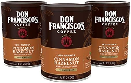 Don Francisco's Cinnamon Hazelnut Flavored Ground Coffee (3 x 12 oz Cans)