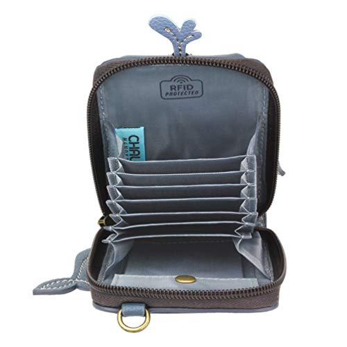 Image of CHALA RFID Cute-C Credit Card Holder Wallet Wristlet - Women Faux Leather Cute-C with Strap