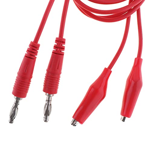 Image of 4pcs 4mm Banana Plug to Crocodile Alligator Clips 22AWG Pure Copper Test Leads Cable Kit for Multimeter Test Probe Electrical Test Wire 1M Black and Red