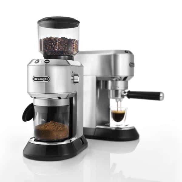 De'Longhi Dedica ECKG6821.M Kaffeemaschine mit Milchaufschäumer, Espressopumpe, 18 Mahlgradeinstellungen, Metall