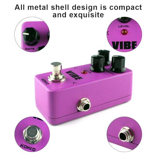 Jemora Mini pédale d’effets pour guitare Vibe FUV2 simulant un effet de klaxon rotatif pédale de guitare portable pour guitare électrique True Bypass Footswitch haut-parleur effet processeur de son - Les Beatles, Paul McCartney, John Lennon, RIngo Starr, George Harrison Jemora Mini pédale d'effets pour guitare Vibe FUV2 simulant un effet de klaxon rotatif pédale de guitare portable pour guitare électrique True Bypass Footswitch haut-parleur effet processeur de son – Image 4