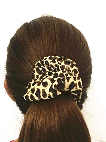 Conofa Women's Leopard Scrunchies Animal Print Chiffon Scrunchy Hair Bow Chiffon Ponytail Holder Elastic Bobbles Hair Ties Bands Scrunchie 12 Pack #TOP6
