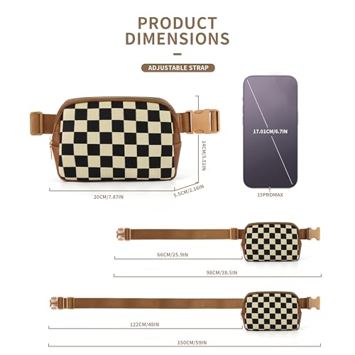 Image of Sling Bag Crossbody Bags For Women Plaid Striped Fanny Packs Chest Bag for Work Shopping