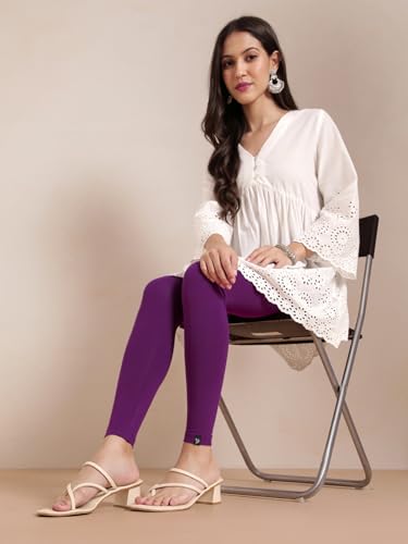 Image of TWIN BIRDS Women Viscose Ankle Leggings | Stretchable Kurti Wear Bottom