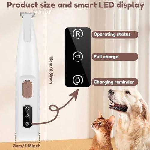 Image of Pet MicroPrecision Trimmer, 2025 New Rechargeable Low Noise Cordless Dog Paw Trimmer with LED Light, Multifunctional Pet Hair Clippers for Paws Eyes Ears Face Rump
