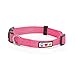 Pawtitas Reflective Dog Collar with Stitching Reflective Thread | Reflective Dog Collar with Buckle Adjustable and Better Training Great Collar for Medium Dogs - Pink Collar