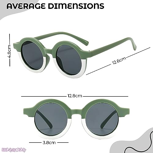 Image of Bembika Fashionable Sunglasses for Kids Baby Girls and Baby Boys, Stylish Eyewear for Kids Dual Color Design Glasses for Kids Fancy Style Goggles - (Green)