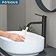 FORIOUS Wasserhahn Bad, Waschtischarmatur Hoch Waschbecken Armaturen in Schwarz mit Auslaufhöhe 190 MM High,Einhebelmischer Mischbatterie für Waschbecken Waschtisch Badezimmer, Gäste-WC
