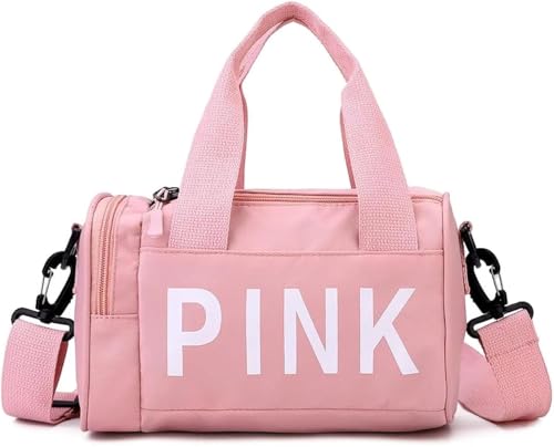Mini Small Crossbody Bag Gym Bag, Cute Small Duffle Bag Aesthetic Sports Handbag, Gym Tote Bag Fitness Shoulder Bag (Pink-a)