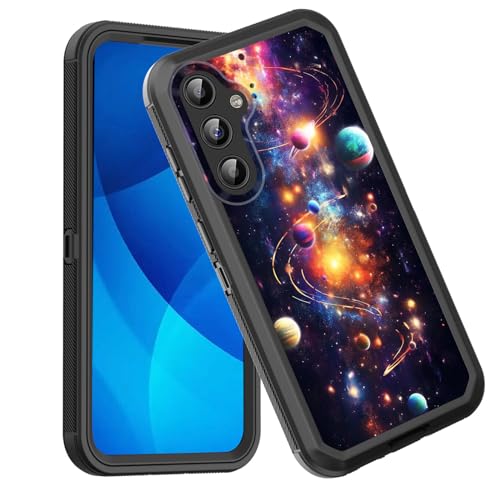 GFEWYTJYJ for Galaxy A35 5G Case,Shockproof 3-Layer Full Body Protection Rugged Heavy Duty High Impact Hard Cover Case for Samsung Galaxy A35 5G 6.6 inch 2024,Space Planet