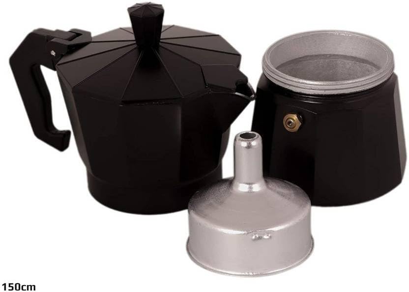 Image of 1 Cup Stovetop Espresso Maker Classic Italian Moka Pot for Gas & Electric Cooktops, Durable Cast Aluminum Coffee Maker, Easy to Use with Safety Features Perfect for Espresso, Cappuccino, Latte