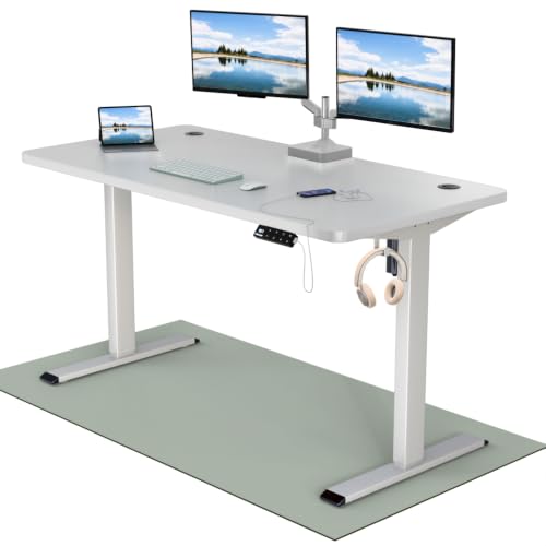 Image of Intellidesk Eco - Electronic Height Adjustable Desk | 80Kg Weight Capacity | New Touch Controller with 3 Presets | 5-Year Warranty| E1 Grade Low VOC 25mm Table Top (White+White, 30 * 60 inches)