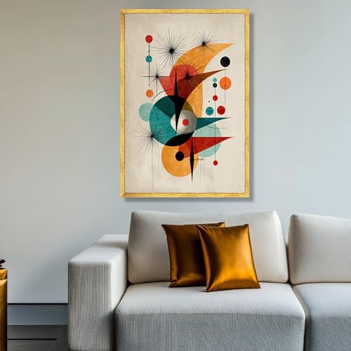 Affiche géométrique rétro colorée pour raviver les murs du salon