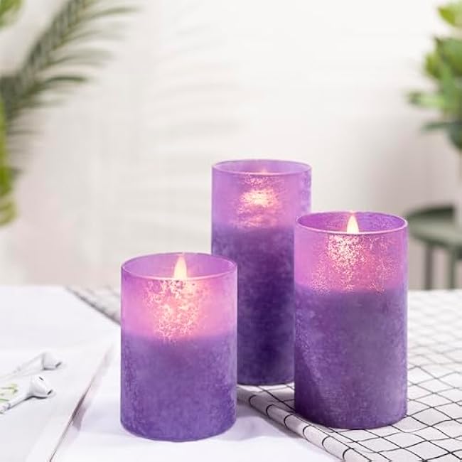 Mingfuxin Flameless Candles Battery Operated Candles Purple