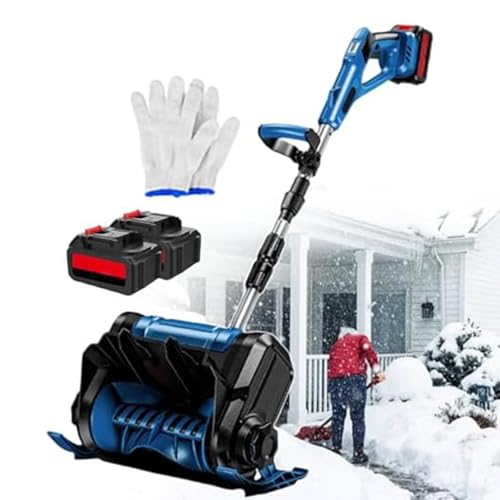 Electric Cordless Snow Shovel Battery Snow Blower 3000 RPM with Directional Plate & Adjustable Front Handle Snow Removal for Driveway Sidewalk Steps Patio (Charger Included)