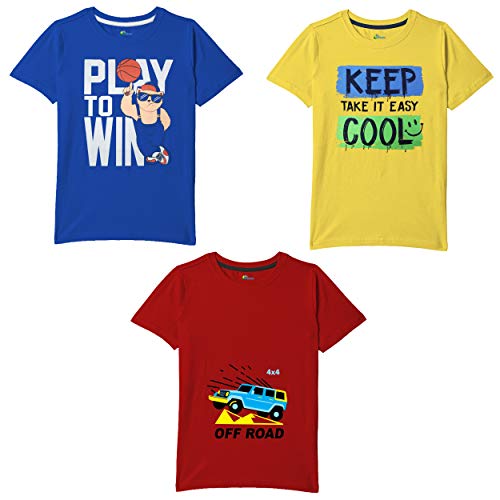 Image of Real Basics Boy's Regular Tshirt(Pack of 3)