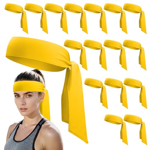 Image of ONUPGO 18Pcs Head Ties for Men Women, Adjustable Headbands Sports Sweatband Ninja Ties Head Band, Sweat Wicking Workout Headband for Sports, Running, Tennis, Yoga, Soccer, Karate