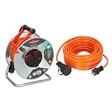 Brennenstuhl Garant S V2 IP44 Kabeltrommel (40m Kabel in orange) und Brennenstuhl BREMAXX® Verlängerungskabel V2 (25m Kabel in orange, IP44, einsetzbar bis -35 °C, öl- und UV-beständig)