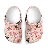 Boy's Fashion Beach Pool Slippers Toddler Sandals for Stylish Water Play, Pug Dog Pink Floral