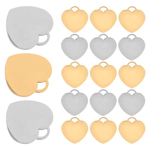 Pendentifs cœur acier inoxydable loisirs créatifs et estamper pour création bijoux diy