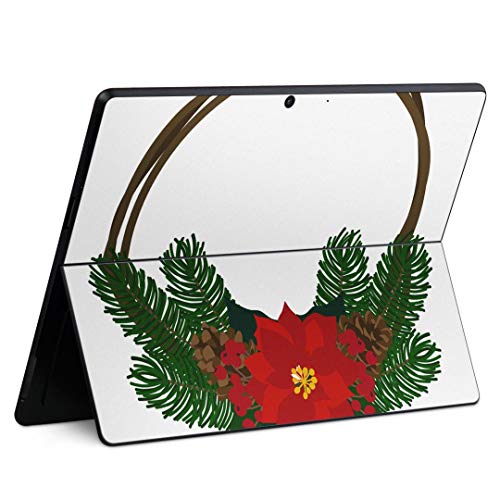 igsticker Surface Pro X 専用スキンシール サーフェス プロ エックス ノートブック ノートパソコン カバー ケース フィルム ステッカー アクセサリー 保護 015605 クリスマス リース ポインセチア