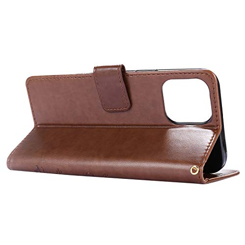 Capa C-Super Mall-UK para iPhone 12 Pro Max, capa carteira em relevo borboleta com suporte e capa fl