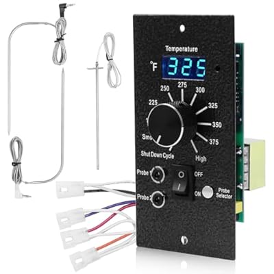 Digital Pro Controller for Traeger Wood Pellet Grills, Replacement Parts Kit BAC365 Thermostat Control Panel with 2PC Waterproof Meat Probe and 7" RTD Temperature Sensor Smoker Accessories