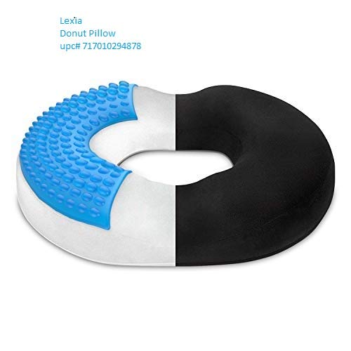 Donut Pillow Seat Cushion Orthopedic Design| Tailbone & Coccyx Memory Foam Gel Pillow | Pain Relief For Hemorrhoid, Pregnancy Post Natal, Surgery, Sciatica, For Home Car Or Office Chairs By Lexia #TOP5