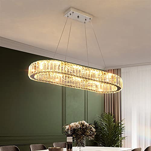 Lustre pendente moderno de cristal grande com luzes de LED, lustres de luxo com lustres LED, lâmpada