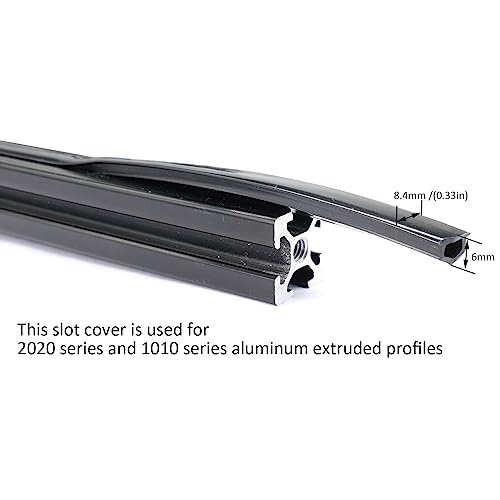 Image of 6 Meter 1010 2020 Aluminum Extrusion T Slot Cover Seal Dust Strip Bracket Insert Channel Filler for 6mm 80 20 10 Series 2040 1 inch V Slot Extruded Aluminum Rail Profile Accessories Hardware Black