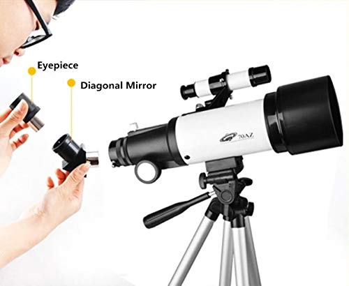 Telescope for Kids 70mm Aperture 400mm AZ Mount Astronomical Refractor Portable Telescope for Kids and Beginners with Backpack,10mm Eyepiece Phone Adapter to View Moon and Planet - Thumbnail 6
