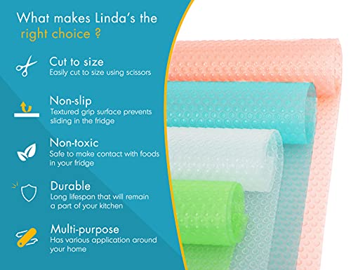 Refrigerator Liners For Shelves By Linda’s Essentials (8 Pack) - Refrigerator Shelf Liners For Glass Shelves Protects Against Spills - Multi-Use Shelf, Drawer And Fridge Liners - Bpa Free #TOP5