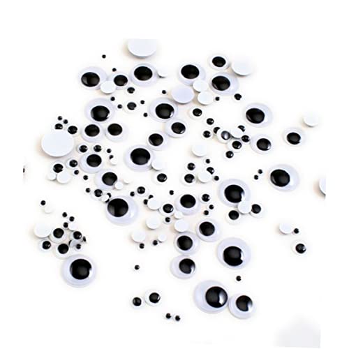 HOODANCOS 12mm Moving Craft Eyes Self-Adhesive Wiggle Eyes for DIY Toys Projects