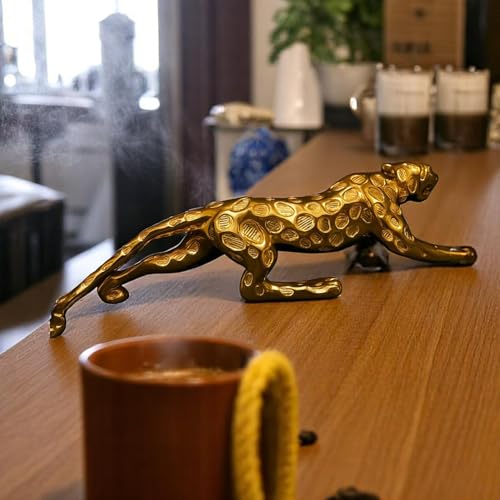 URBANVIBE HANDICRAFTS Golden Jaguar Showpiece - TV Unit House Decoration Items for Living Room, Show Piece for Home Decor (Spotted Design) (12 Inch/30 Cm) URBANVIBE HANDICRAFTS Golden Jaguar Showpiece - TV Unit House Decoration Items for Living Room, Show Piece for Home Decor (Spotted Design) (12 Inch/30 Cm)