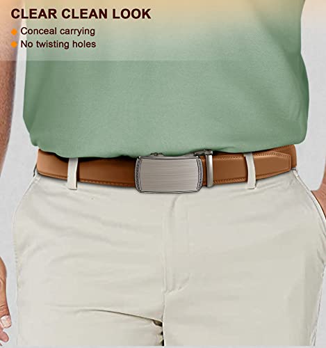 Image of Men's Belt,Bulliant Leather Adjustable Belt for Men Dress Casual 1 3 /8,Trim to Fit