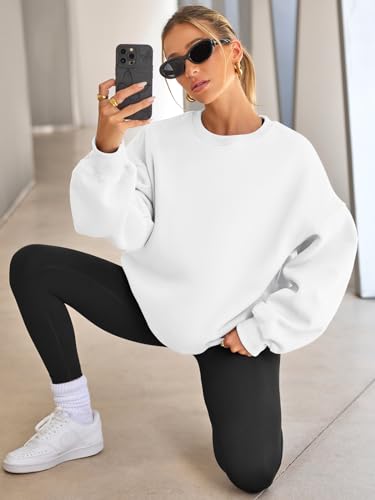 Image of EFAN Womens Oversized Sweatshirt Crewneck Sweater Casual Fall Outfits 2026 | Fleece Lined Stretchy Hoodies Basic Comfort Clothes Loose Maternity Workout Gym Lounge Wear Winter Airport Fashion