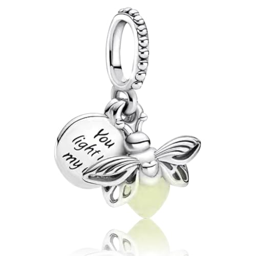 Colgante de luciérnaga „You light my life“, para joyas Pandora, charms, Colgantes
