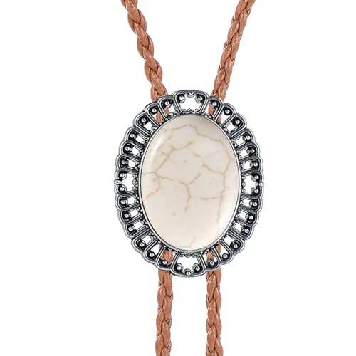 Image of GelConnie Native American Bolo Tie Rodeo Cowboy Leather Necktie Western Necklace Costume Accessories for Men,Women