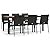 YITHOPI 7 Piece Patio Dining Set with Cushions Black Poly Rattan Versatile Lounge Furniture Outdoor Lounge Set Patio Furniture Sets Balcony Furniture Sets for patios, Gardens, Decks