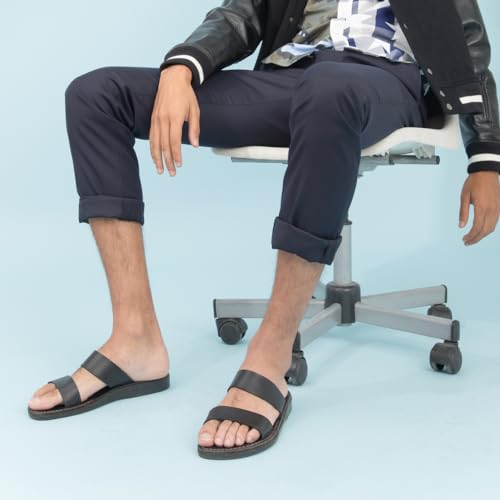 Aviv - Leather Double Strap Sandal - Mens Sandals4