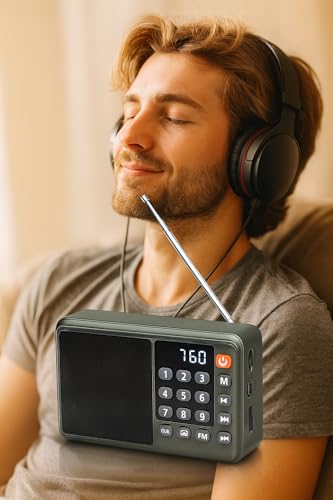 Image of Portable Digital Radio Speaker with LED Display, High-Gain FM Antenna, Numeric Keypad Control FM Antenna | Numeric Keypad | Lightweight (BT-662-GREEN)