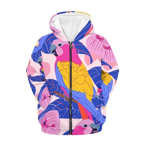Sweat à capuche graphique pour fille avec fermeture éclair et poche kangourou