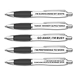 Filthy Sentiments 5 Pack of Ballpoint Pens - Funny Pen Set For Colleagues - Funky Stationery Quirky Gift - Office Desk Accessories - Rude Pen Set - Funny Friend Gift