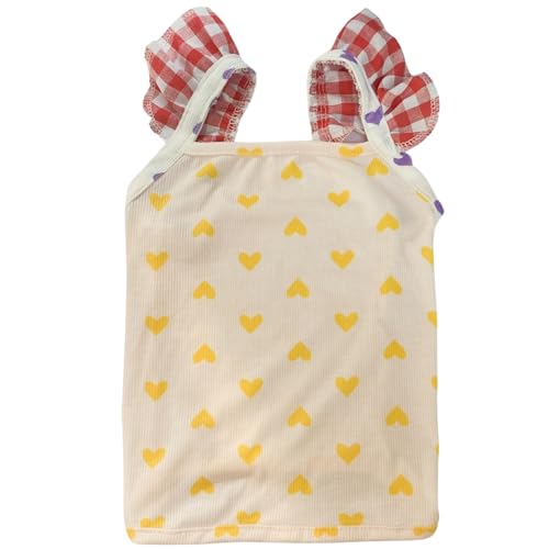 かわいいハートプリントの犬用半袖シャツ、夏用犬用スリングベスト、柔らかく 犬用Tシャツ、ノースリーブベスト、中型犬用小型犬用服